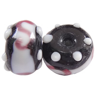 Bumpy Lampwork Beads, Rondelle, handmade, two tone, 13x8mm, Hole:Approx 2mm, 100PCs/Bag, Sold By Bag