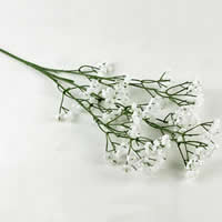Laine soie fleur artificielle, avec plastique, Souffle de babys, blanc, 58cm, 12PC/lot, Vendu par lot