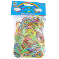 Rubber, with Plastic, attachted crochet hook & with plastic S clip & for children & fluorescent, mixed colors, 1mm, 4x83mm, 12x6x2mm, 50Bags/Lot, Sold By Lot