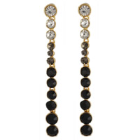 Zinc Alloy Drop Earring stainless steel post pin plated with rhinestone nickel lead & cadmium free Sold By Pair