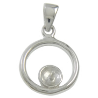 Brass Peg Bail Flat Round silver color plated nickel lead & cadmium free Approx Sold By Bag