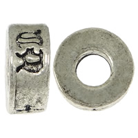 Abalorios de Aleación de Zinc , Toroidal, chapado en color de plata antigua, libre de níquel, plomo & cadmio, 4x8.50x4mm, agujero:aproximado 3mm, 300PCs/Grupo, Vendido por Grupo