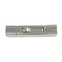 Stainless Steel Bayonet Clasp Rectangle original color Approx 3mm 2mm Sold By Lot