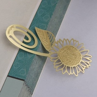 Brass Bookmark, Flower, gold color plated, hollow, nickel, lead & cadmium free, 29x58mm, 50PCs/Lot, Sold By Lot