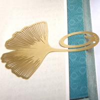 Brass Bookmark Leaf gold color plated hollow nickel lead & cadmium free Sold By Lot
