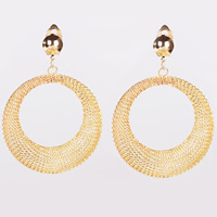 Zinc Alloy Clip Earring brass earring lever back clip Donut gold color plated nickel lead & cadmium free Sold By Bag
