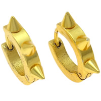 Stainless Steel Ear Piercing Jewelry, gold color plated, different size for choice, Sold By Pair