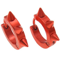 Bijoux de piercing d'oreille en acier inoxydable, électrophorèse, normes différentes pour le choix, rouge, Vendu par paire