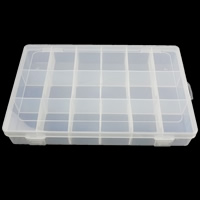 Caixa de jóias da unha, plástico, Retângulo, branco, 270x180x45mm, vendido por PC
