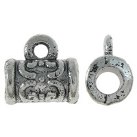 Tibetan Style Bail Beads, Column, antique silver color plated, nickel, lead & cadmium free, 8x7mm, Hole:Approx 1.5mm, Inner Diameter:Approx 2.5mm, Approx 1425PCs/Bag, Sold By Bag