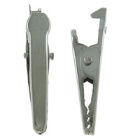 Iron Clip, platinum color plated, nickel, lead & cadmium free, 7x35x9mm, Hole:Approx 2mm, 2000PCs/Bag, Sold By Bag