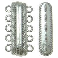 Zinklegierung Magnetverschluss, plattiert, 5-litzig, keine, frei von Nickel, Blei & Kadmium, 28x14.50x7mm, Bohrung:ca. 1mm, 20PCs/Tasche, verkauft von Tasche
