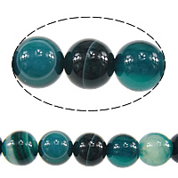 Natürliche Streifen Achat Perlen, rund, Bohrung:ca. 1mm, Länge:ca. 15 ZollInch, verkauft von Menge