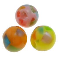 Perles bijoux en résine, Rond, couleurs mélangées, 11mm, Trou:Environ 1.5mm, 1000PC/sac, Vendu par sac