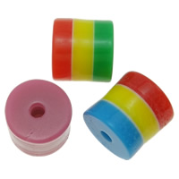 Striped Resin Beads, Column, mixed colors, 9x9mm, Hole:Approx 4mm, 1000PCs/Bag, Sold By Bag