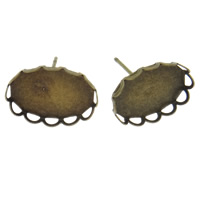 Железо гвоздик для сережки, Плоская круглая форма, Покрытие под бронзу старую, разный размер для выбора, не содержит никель, свинец, 100ПК/сумка, продается сумка