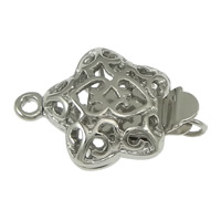 Brass Box Clasp Star platinum color plated single-strand & hollow nickel lead & cadmium free Approx 2mm Sold By Lot