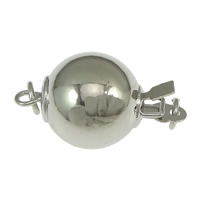 Brass Box Clasp Round platinum color plated single-strand nickel lead & cadmium free Approx 2mm Sold By Lot