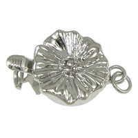 Brass Box Clasp Flower platinum color plated single-strand nickel lead & cadmium free Approx 2mm Sold By Lot