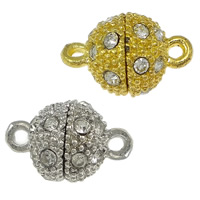 Brass Magnetic Clasp Oval plated with rhinestone & single-strand nickel lead & cadmium free Approx 2mm Sold By Lot