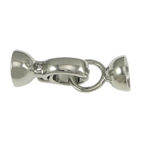 Brass Fold Over Clasp platinum color plated with end cap nickel lead & cadmium free Approx 2mm Sold By Lot