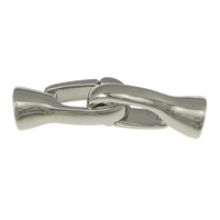 Brass Fold Over Clasp platinum color plated with end cap nickel lead & cadmium free 27mm Approx 4.5mm Sold By Lot