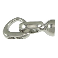 Brass Fold Over Clasp, platinum color plated, with end cap, nickel, lead & cadmium free, 22mm, 16x8x3.5mm, 12.5x11x3.5mm, 6mm, 100Sets/Lot, Sold By Lot
