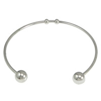 Stainless Steel Cuff Bangle, original color, 2mm, Inner Diameter:Approx 59x55mm, Length:Approx 6.5 Inch, 50PCs/Lot, Sold By Lot