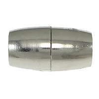 Messing Magnetverschluss, oval, Platinfarbe platiniert, frei von Nickel, Blei & Kadmium, 15x7mm, Bohrung:ca. 4mm, 200PCs/Menge, verkauft von Menge