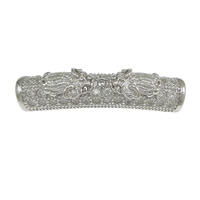 925 Sterling Silver, Tube, micro pave cubic zirconia & hollow, 26x5.50mm, Hole:Approx 3.5mm, 5PCs/Lot, Sold By Lot
