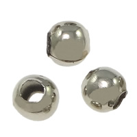 Brass Jewelry Beads, Round, platinum color plated, nickel, lead & cadmium free, 3x3mm, Hole:Approx 1mm, 2Bags/Lot, 20000/Bag, Sold By Lot