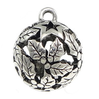 Tibetan Style Pendants, Round, antique silver color plated, hollow, nickel, lead & cadmium free, 18x22mm, Hole:Approx 2.5mm, 100PCs/Lot, Sold By Lot