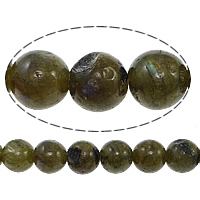 Natural Labradorite Beads, Round, 10mm, Hole:Approx 1mm, Length:Approx 15 Inch, 10Strands/Lot, Approx 37PCs/Strand, Sold By Lot