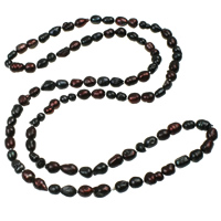 Freshwater Pearl Sweater Necklace Potato two tone 8-10mm Sold Per Approx 41.5 Inch Strand