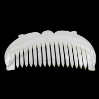schelp Kam, Freshwater Shell, natuurlijk, wit, 105x49x6mm, 10pC's/Bag, Verkocht door Bag