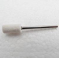 Stainless Steel Polishing Grinding Head, with Cotton, Column, white, 2.35mm, 100PCs/Lot, Sold By Lot