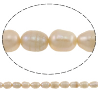 Perlas Arroz Freshwater, Perlas cultivadas de agua dulce, natural, Rosado, Grado A, 8-9mm, agujero:aproximado 0.8mm, Vendido para 15 Inch Sarta