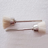 Iron Polishing Brush with Bristle platinum color plated white 2.35mm Sold By Lot