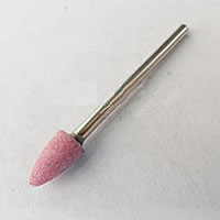Stainless Steel Polishing Grinding Head, with Carborundum, Bullet, pink, 5x9mm,2.35mm, 100PCs/Lot, Sold By Lot