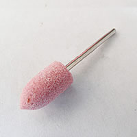 Stainless Steel Polishing Grinding Head, with Carborundum, Bullet, pink, 10x19mmuff0c2.35mm, 60PCs/Lot, Sold By Lot