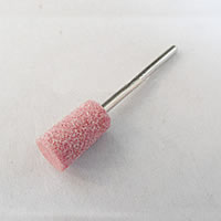 Stainless Steel Polishing Grinding Head, with Carborundum, Column, pink, 8x14mm,2.35mm, 60PCs/Lot, Sold By Lot