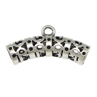 Tibetan Style Bail Beads, Tube, antique silver color plated, hollow, nickel, lead & cadmium free, 24x12mm, Hole:Approx 2mm, 4.5mm, 200PCs/Lot, Sold By Lot