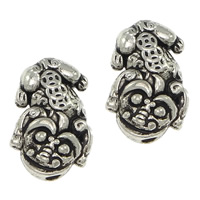 Tibetan Style Animal Beads, Fabulous Wild Beast, antique silver color plated, nickel, lead & cadmium free, 10.50x15x5mm, Hole:Approx 2mm, 500PCs/Lot, Sold By Lot