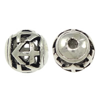 Tibetan Style Hollow Beads, Round, antique silver color plated, nickel, lead & cadmium free, 10mm, Hole:Approx 2mm, 200PCs/Lot, Sold By Lot
