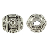 Tibetan Style Jewelry Beads, Drum, antique silver color plated, nickel, lead & cadmium free, 6.50x6mm, Hole:Approx 2mm, 1000PCs/Lot, Sold By Lot