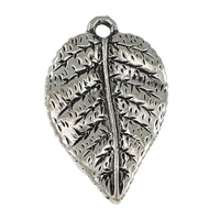 Tibetan Style Leaf Pendants, antique silver color plated, nickel, lead & cadmium free, 15x24x1.50mm, Hole:Approx 1.5mm, 200PCs/Lot, Sold By Lot