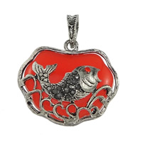 Zinc Alloy Pendants with Glass antique silver color plated with rhinestone nickel lead & cadmium free Approx Sold By Lot
