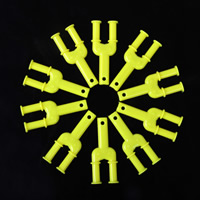Plastic Y Shape Mini Loom, yellow, nickel, lead & cadmium free, 26x55x7mm, 1000PCs/Lot, Sold By Lot