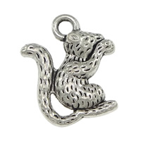 Tibetan Style Animal Pendants, Squirrel, antique silver color plated, nickel, lead & cadmium free, 13x16x4mm, Hole:Approx 2mm, 500PCs/Lot, Sold By Lot