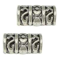 Tibetan Style European Beads, Column, antique silver color plated, without troll, nickel, lead & cadmium free, 12x7mm, Hole:Approx 4.5mm, 1000PCs/Lot, Sold By Lot